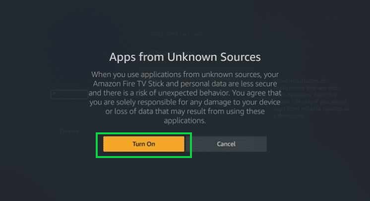 turn of Firestick unknown sources to install Strix APK