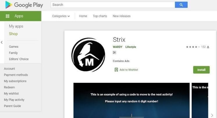 Strix tv APK in Google Play
